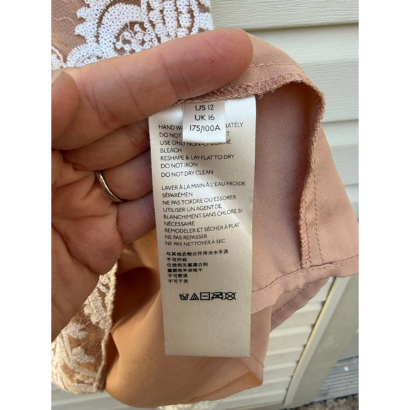 Free People Night Shimmer Lace Mini Dress White NWT Size 12 Bridal Boho - Picture 7 of 8